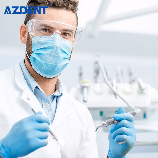 Пластиковый пескоструйный пистолет для стоматологического оборудования с прозрачным окном и синим цветом